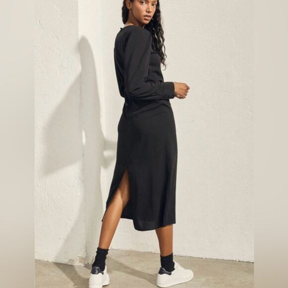 Alohas Exclesa Burnt Orange Rust Modest Long Sleeve Midi Dress - Picture 12 of 12